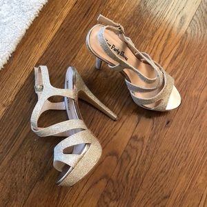 Sparkly gold pumps